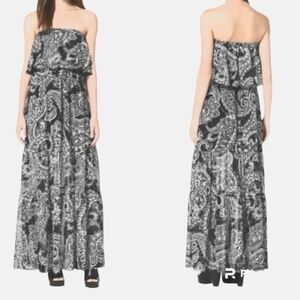 Strapless Tiered Embellished Maxi